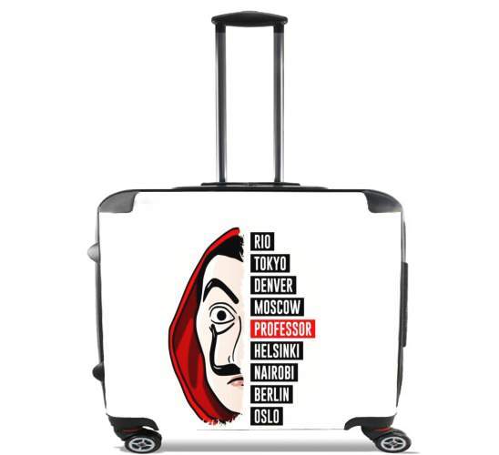 Wheeled bag cabin luggage suitcase trolley 17" laptop for La casa de papel Dali