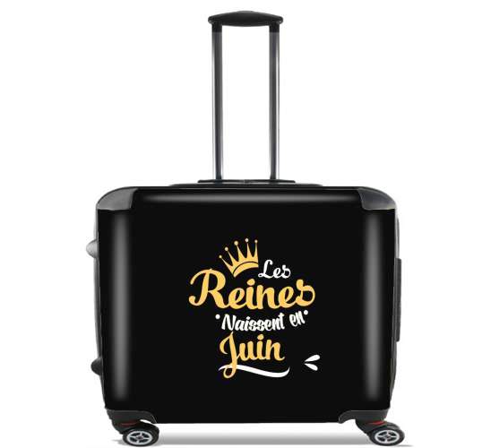  Les reines naissent en Juin Cadeau Anniversaire for Wheeled bag cabin luggage suitcase trolley 17" laptop