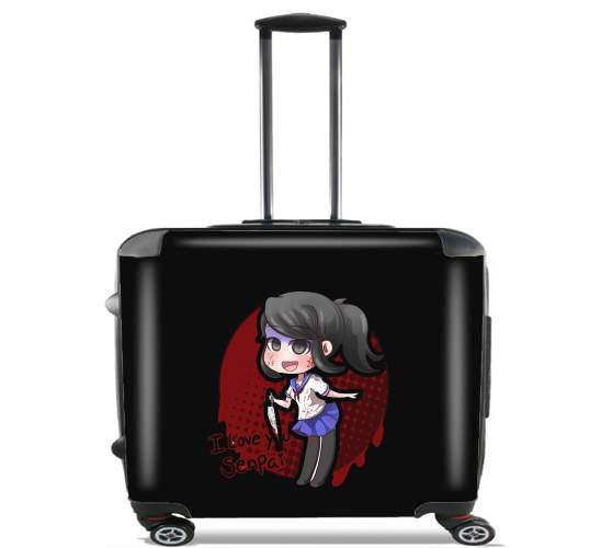  Love you senpai yandere for Wheeled bag cabin luggage suitcase trolley 17" laptop