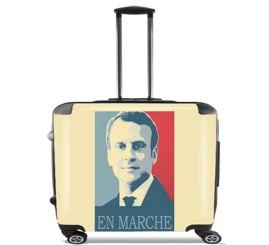  Macron Propaganda En marche la France for Wheeled bag cabin luggage suitcase trolley 17" laptop