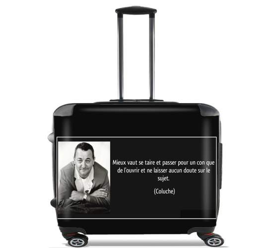  Mieux vaut se taire Citation Coluche for Wheeled bag cabin luggage suitcase trolley 17" laptop