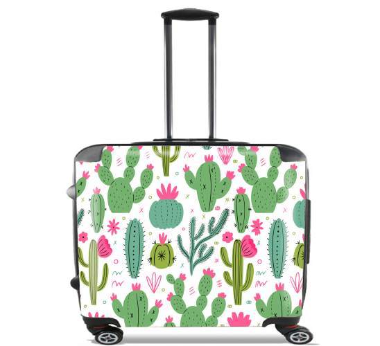  Minimalist pattern with cactus plants for Wheeled bag cabin luggage suitcase trolley 17" laptop
