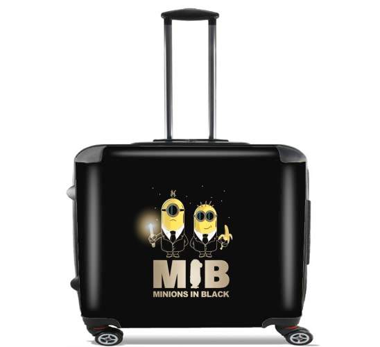  Minion in black mashup Men in black for Wheeled bag cabin luggage suitcase trolley 17" laptop