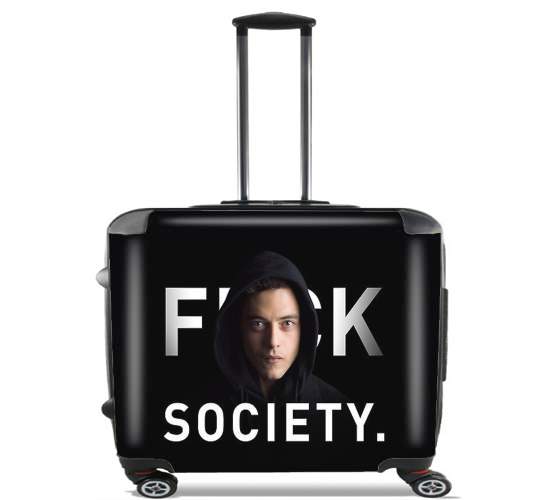  Mr Robot Fuck Society for Wheeled bag cabin luggage suitcase trolley 17" laptop