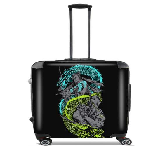  Overwatch Hanzo fanart for Wheeled bag cabin luggage suitcase trolley 17" laptop