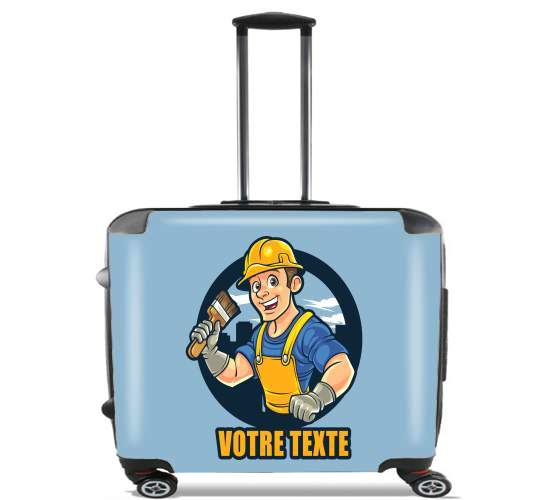  painter character mascot logo for Wheeled bag cabin luggage suitcase trolley 17" laptop