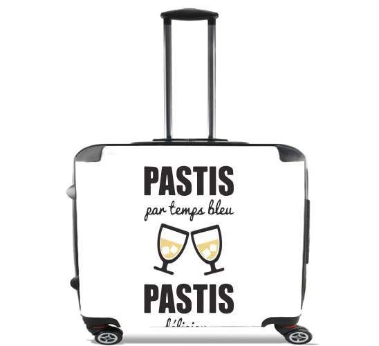  Pastis par temps bleu Pastis delicieux for Wheeled bag cabin luggage suitcase trolley 17" laptop
