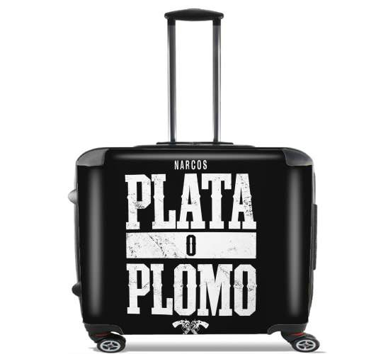  Plata O Plomo Narcos Pablo Escobar for Wheeled bag cabin luggage suitcase trolley 17" laptop