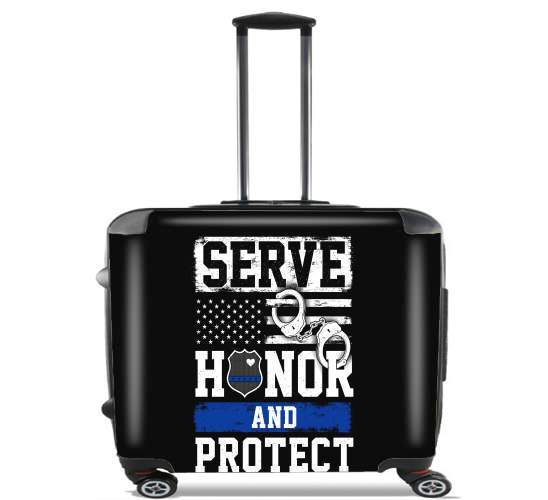  Police Serve Honor Protect for Wheeled bag cabin luggage suitcase trolley 17" laptop
