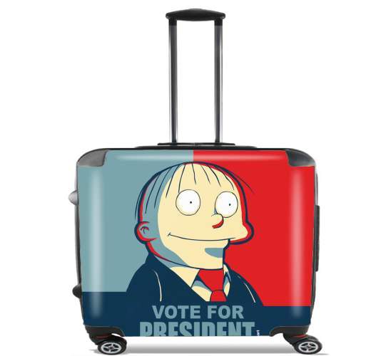  ralph wiggum vote for president for Wheeled bag cabin luggage suitcase trolley 17" laptop