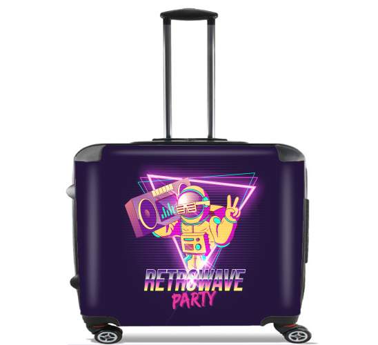  Retrowave party nightclub dj neon for Wheeled bag cabin luggage suitcase trolley 17" laptop