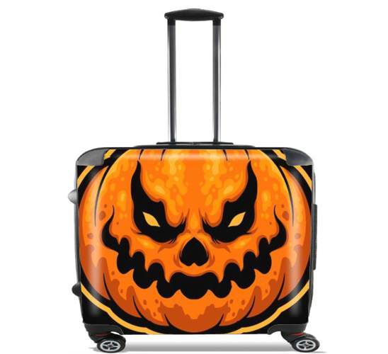 Wheeled bag cabin luggage suitcase trolley 17" laptop for Scary Halloween Pumpkin