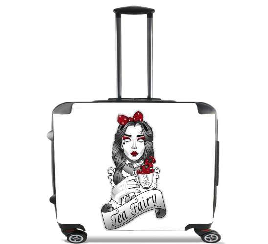  Scary zombie Alice drinking tea for Wheeled bag cabin luggage suitcase trolley 17" laptop