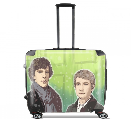  Sherlock and Watson for Wheeled bag cabin luggage suitcase trolley 17" laptop