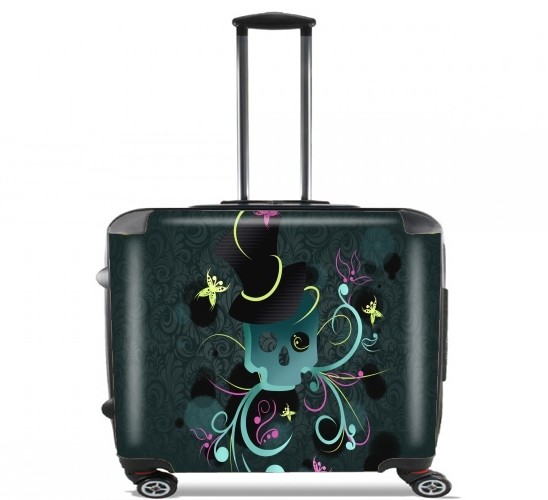 Wheeled bag cabin luggage suitcase trolley 17" laptop for Skull Pop Art Disco