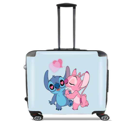  Stitch Angel Love Heart pink for Wheeled bag cabin luggage suitcase trolley 17" laptop