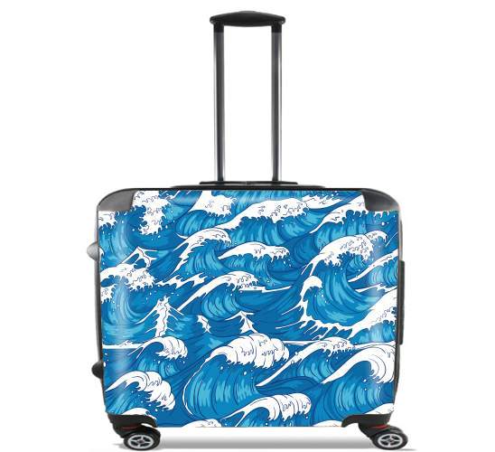  Storm waves seamless pattern ocean for Wheeled bag cabin luggage suitcase trolley 17" laptop