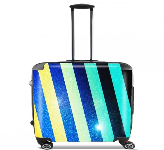  Striped Colorful Glitter for Wheeled bag cabin luggage suitcase trolley 17" laptop