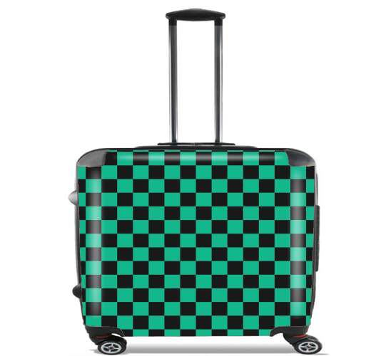  Tanjiro Pattern Green Square for Wheeled bag cabin luggage suitcase trolley 17" laptop