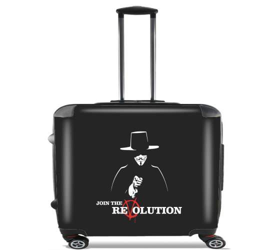  V For Vendetta Join the revolution for Wheeled bag cabin luggage suitcase trolley 17" laptop