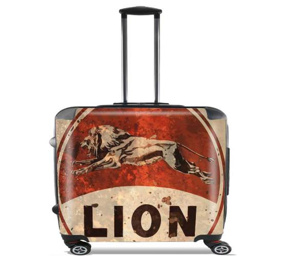  Vintage Gas Station Lion for Wheeled bag cabin luggage suitcase trolley 17" laptop