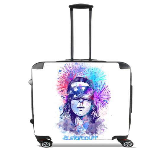 Wheeled bag cabin luggage suitcase trolley 17" laptop for Watercolor Upside Down