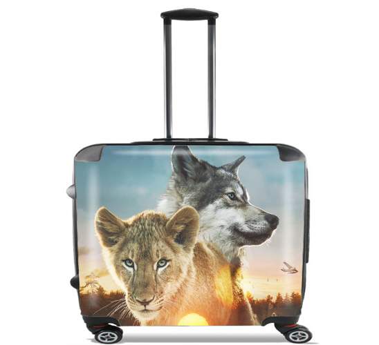  Wolf and Lion for Wheeled bag cabin luggage suitcase trolley 17" laptop