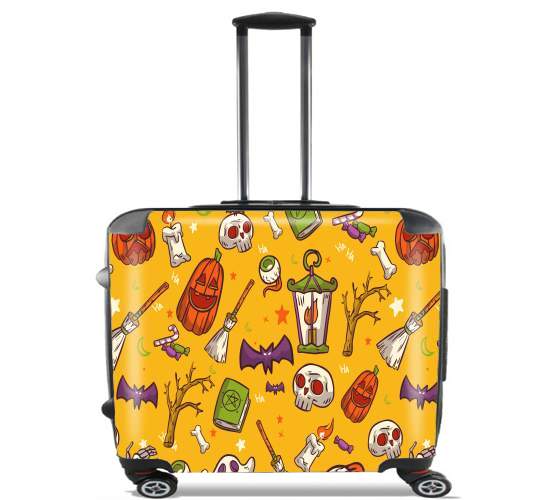  Yellow Halloween Pattern for Wheeled bag cabin luggage suitcase trolley 17" laptop