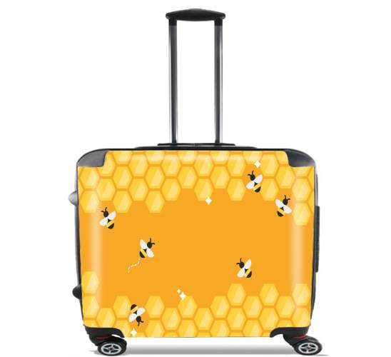  Yellow hive with bees for Wheeled bag cabin luggage suitcase trolley 17" laptop
