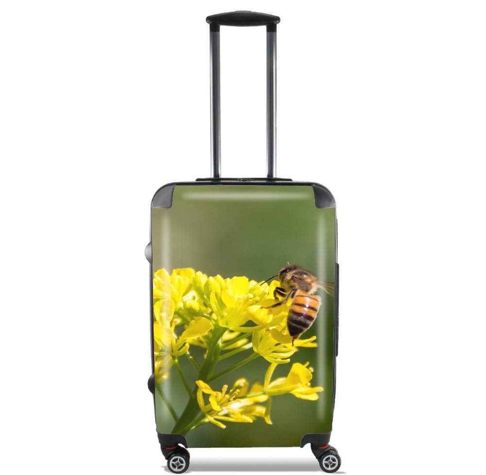  A bee in the yellow mustard flowers for Lightweight Hand Luggage Bag - Cabin Baggage