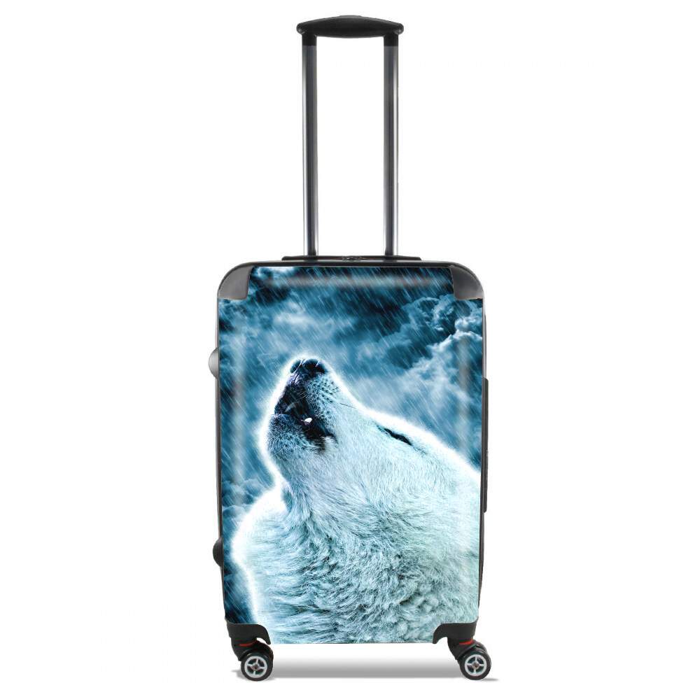  A howling wolf in the rain for Lightweight Hand Luggage Bag - Cabin Baggage
