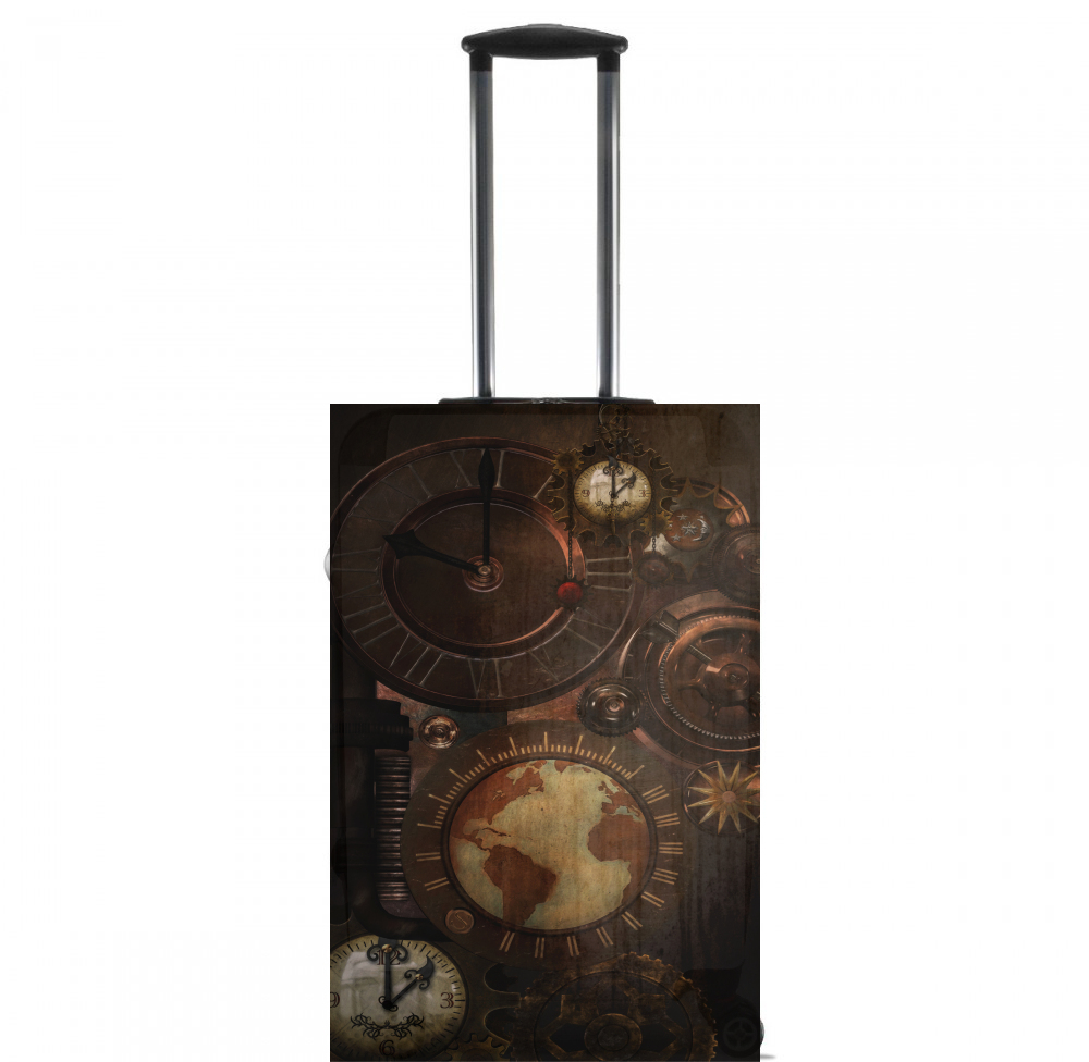  Brown steampunk clocks and gears for Lightweight Hand Luggage Bag - Cabin Baggage