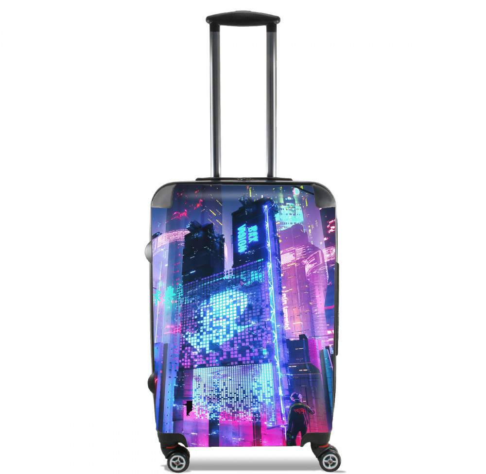  Cyberpunk city night art for Lightweight Hand Luggage Bag - Cabin Baggage