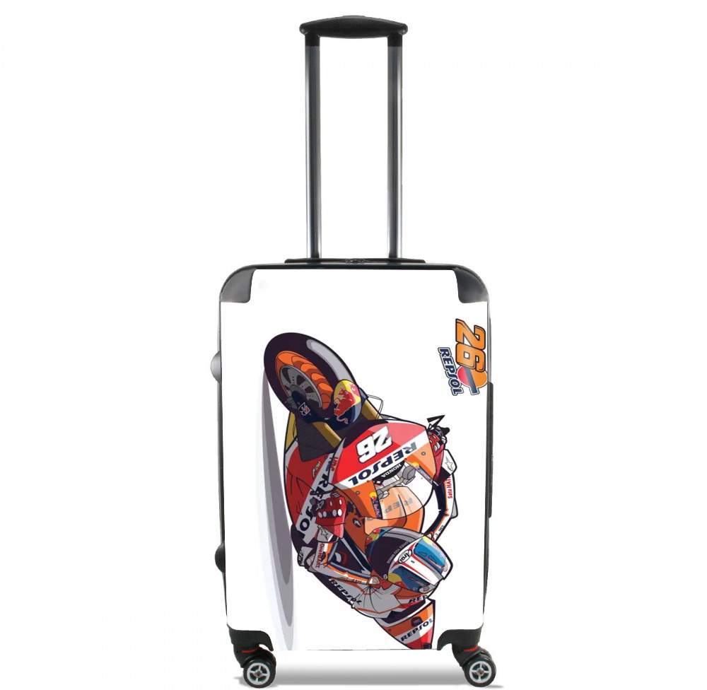  Dani Pedrosa Moto GP Cartoon Art for Lightweight Hand Luggage Bag - Cabin Baggage