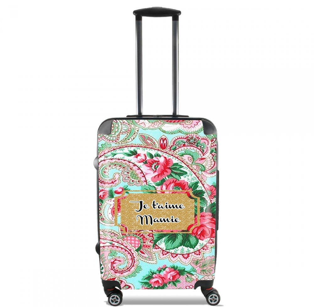  Floral Old Tissue - Je t'aime Mamie for Lightweight Hand Luggage Bag - Cabin Baggage
