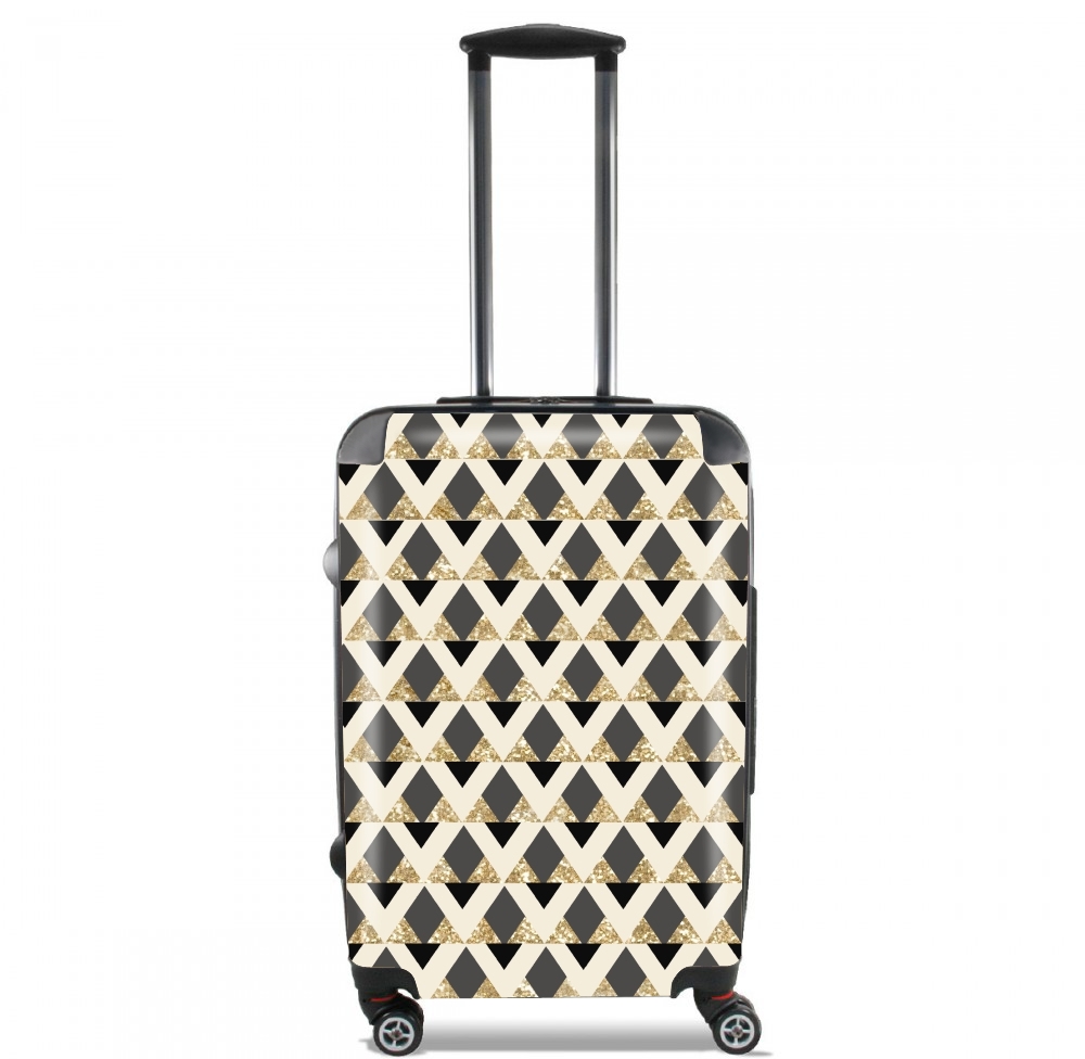  Glitter Triangles in Gold Black And Nude for Lightweight Hand Luggage Bag - Cabin Baggage