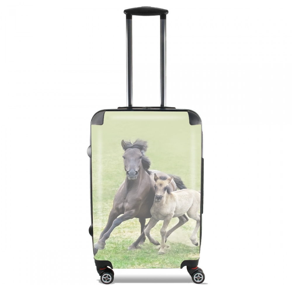  Horses, wild Duelmener ponies, mare and foal for Lightweight Hand Luggage Bag - Cabin Baggage