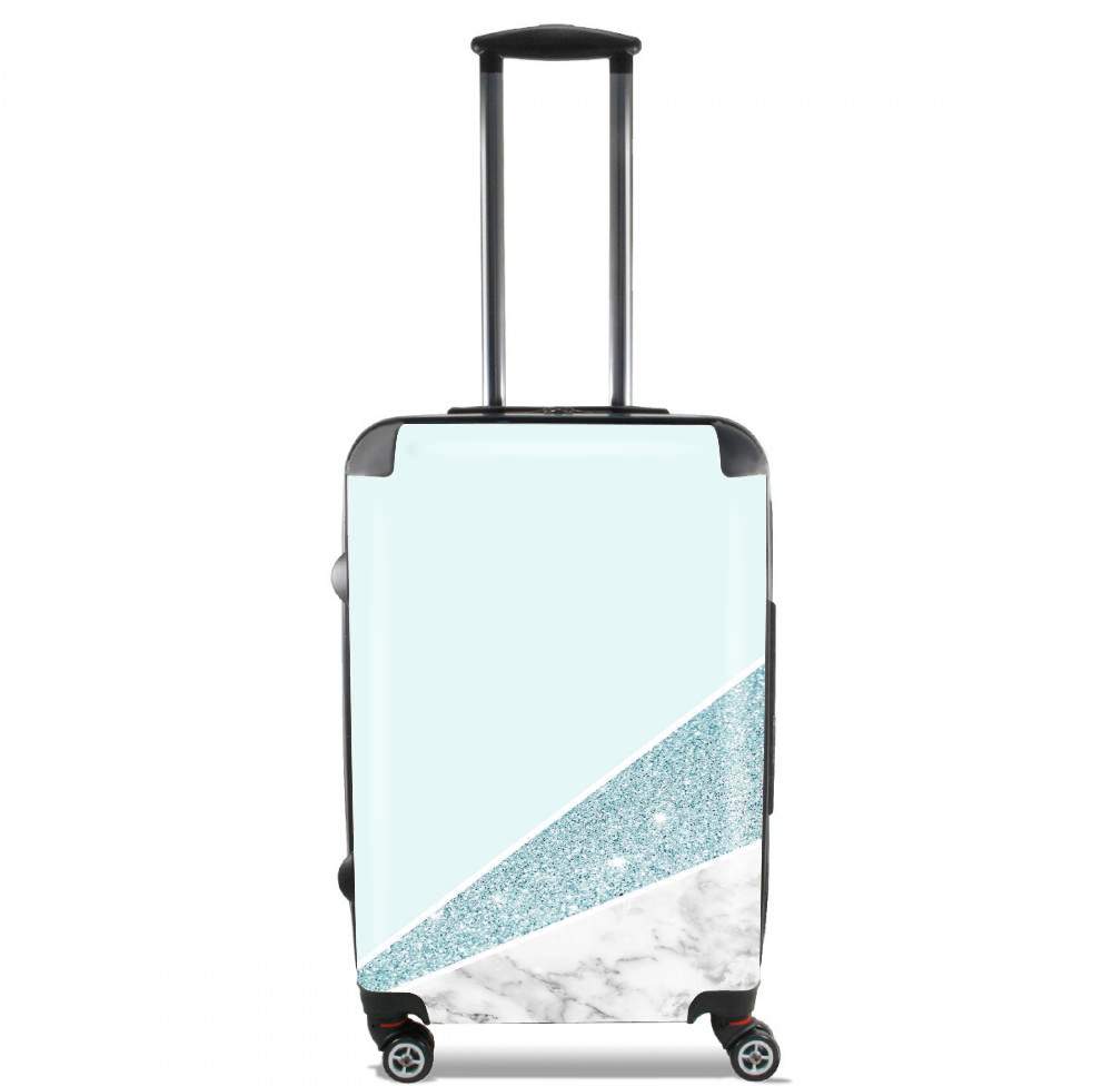  Initiale Marble and Glitter Blue for Lightweight Hand Luggage Bag - Cabin Baggage
