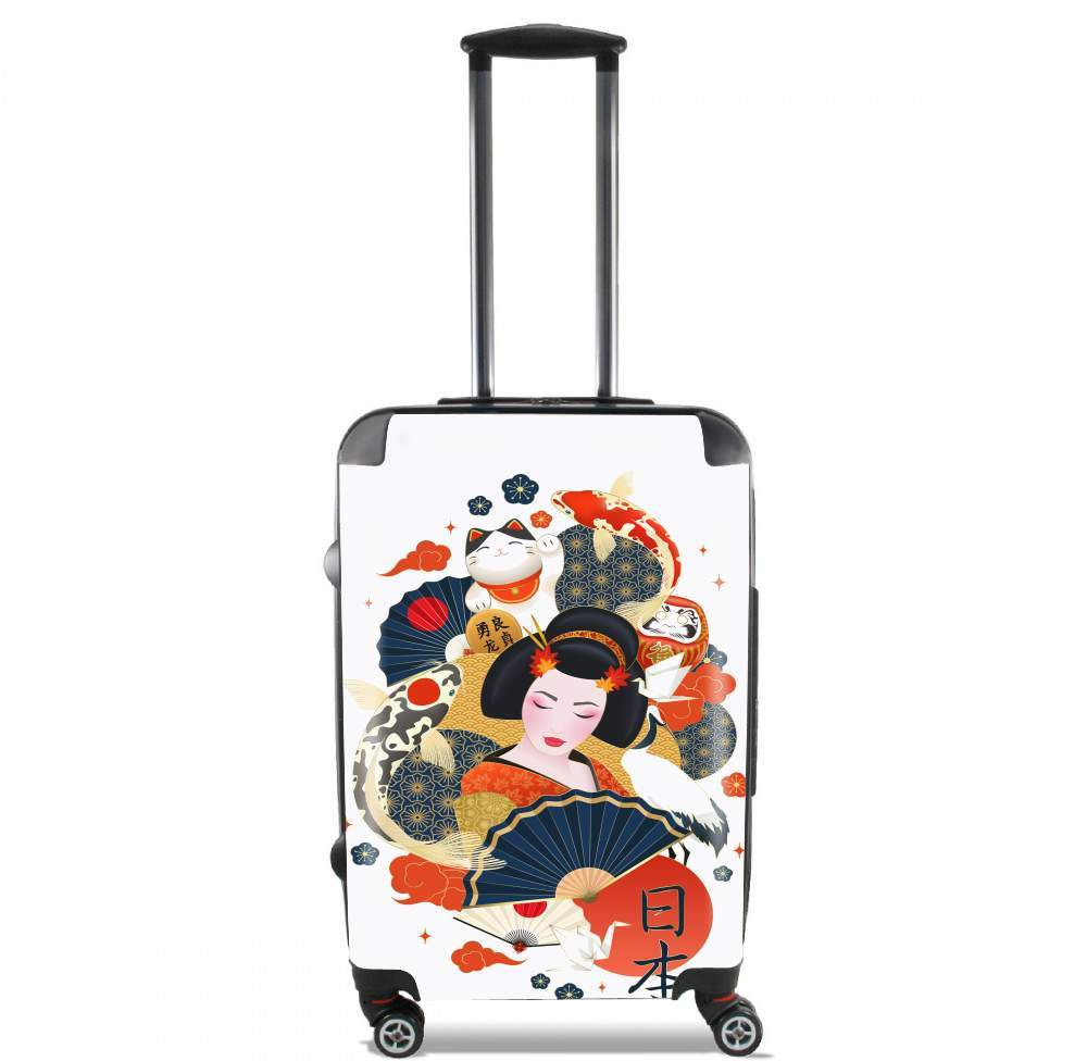  Japanese geisha surrounded with colorful carps for Lightweight Hand Luggage Bag - Cabin Baggage