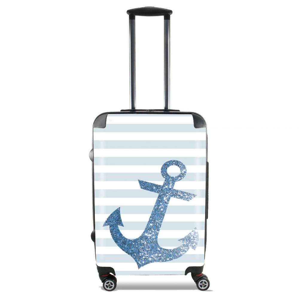 Lightweight Hand Luggage Bag - Cabin Baggage for Blue Glitter Mariniere
