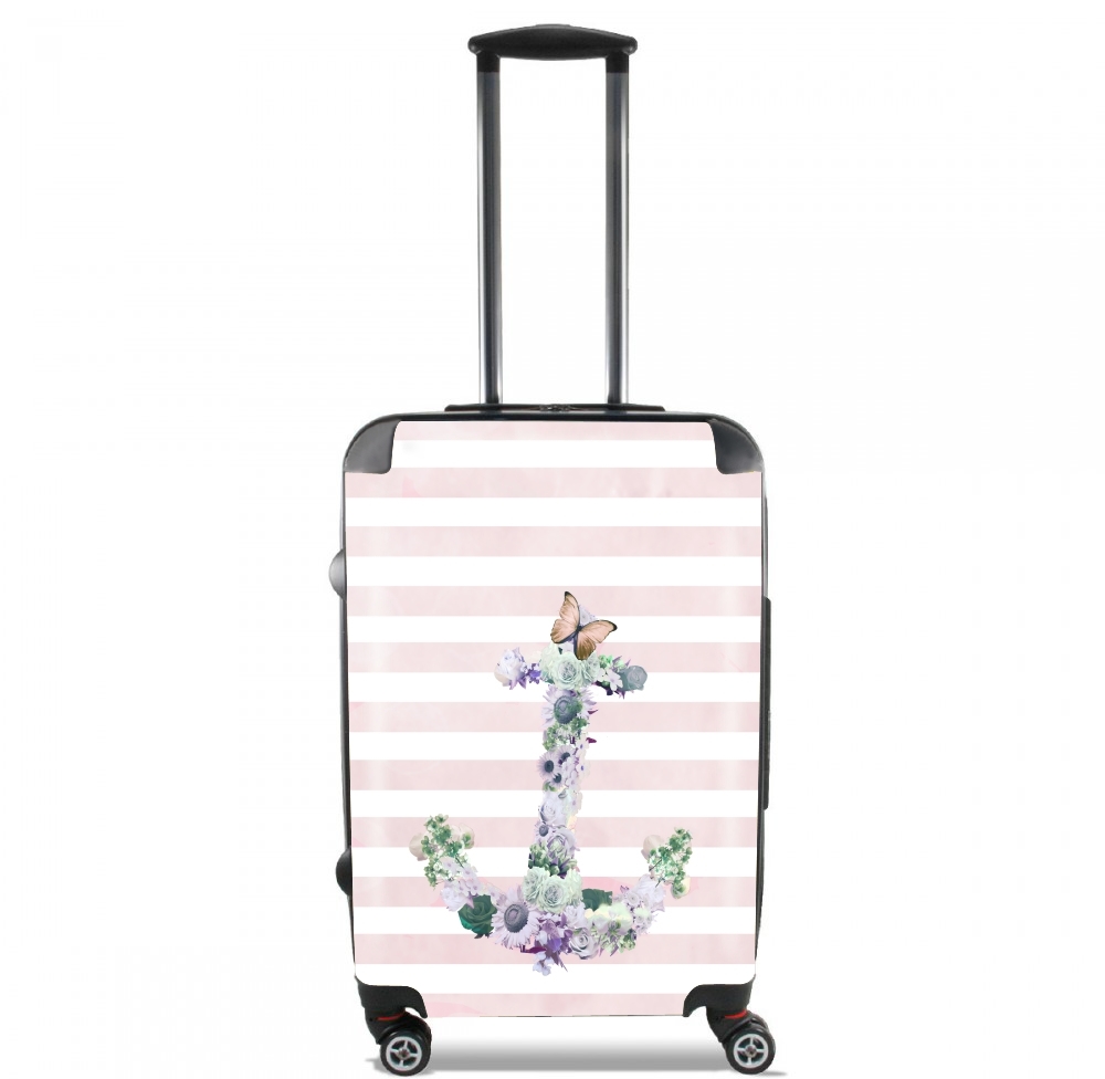 Floral Anchor in Pink for Lightweight Hand Luggage Bag - Cabin Baggage