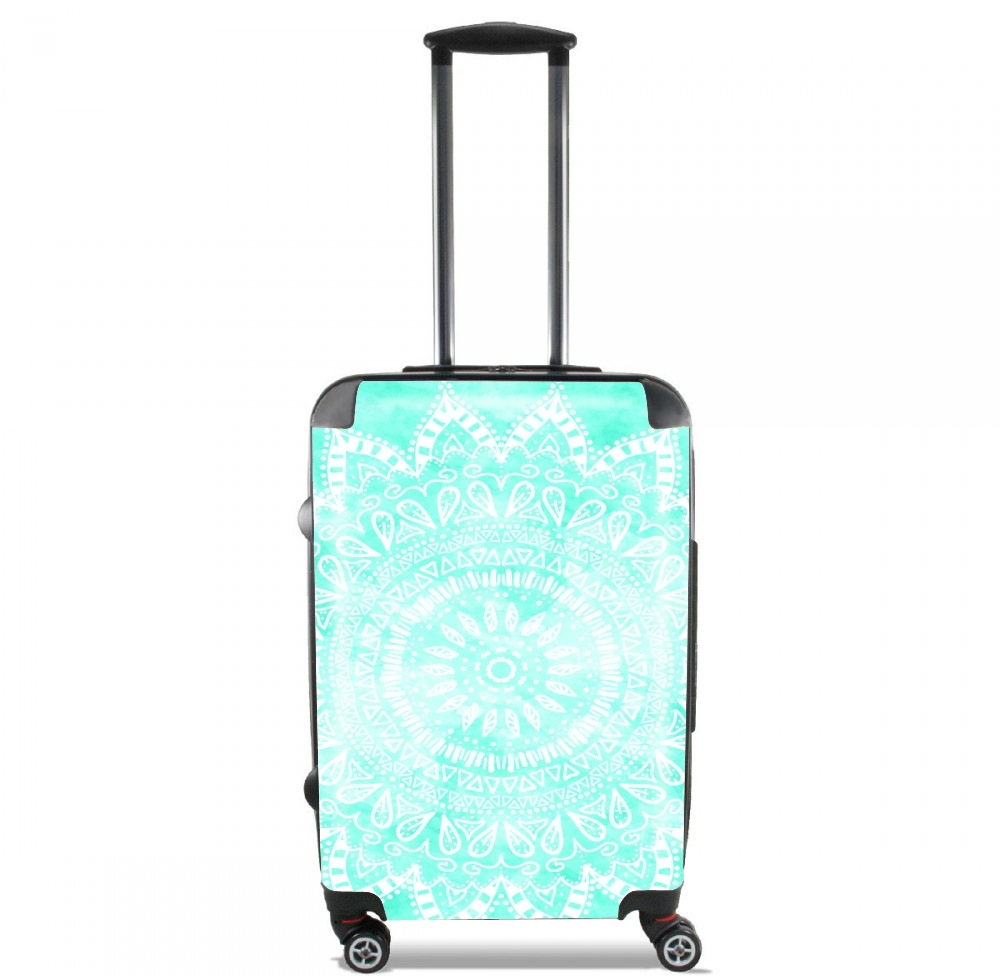 Lightweight Hand Luggage Bag - Cabin Baggage for Mint Bohemian Flower Mandala