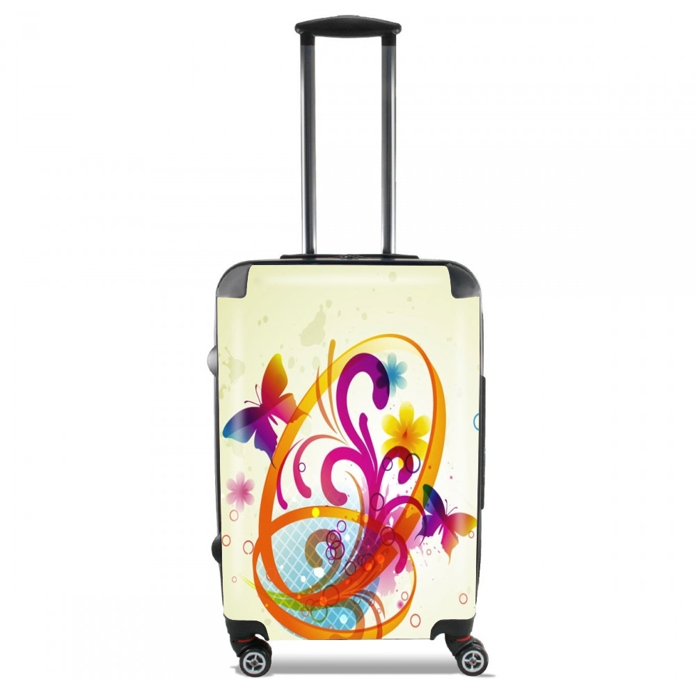 Lightweight Hand Luggage Bag - Cabin Baggage for Butterfly with flowers