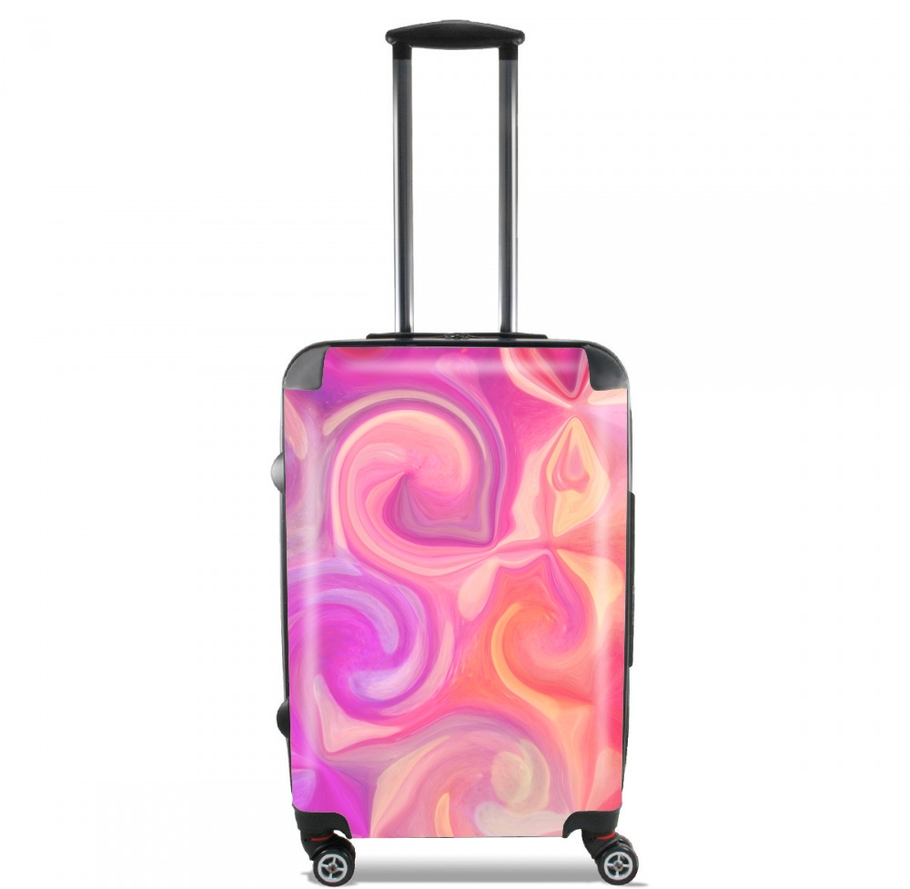  pink and orange swirls for Lightweight Hand Luggage Bag - Cabin Baggage