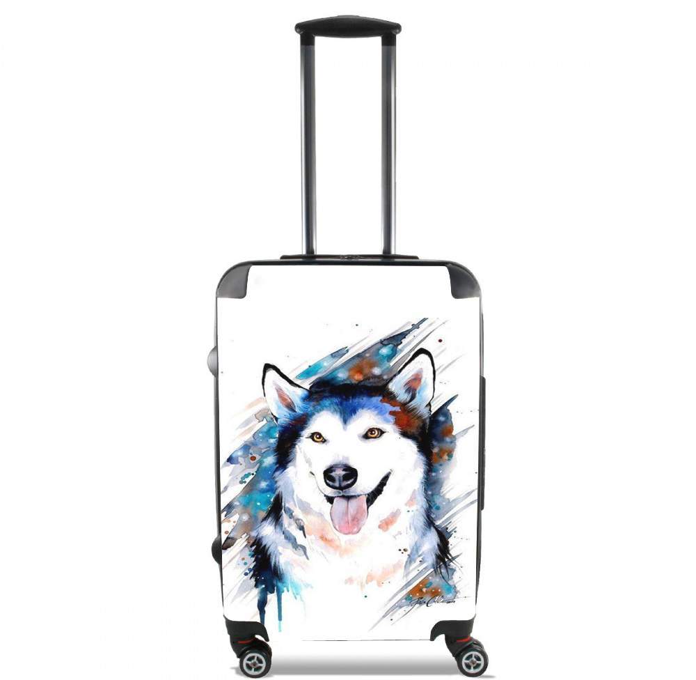   siberian husky watercolor for Lightweight Hand Luggage Bag - Cabin Baggage