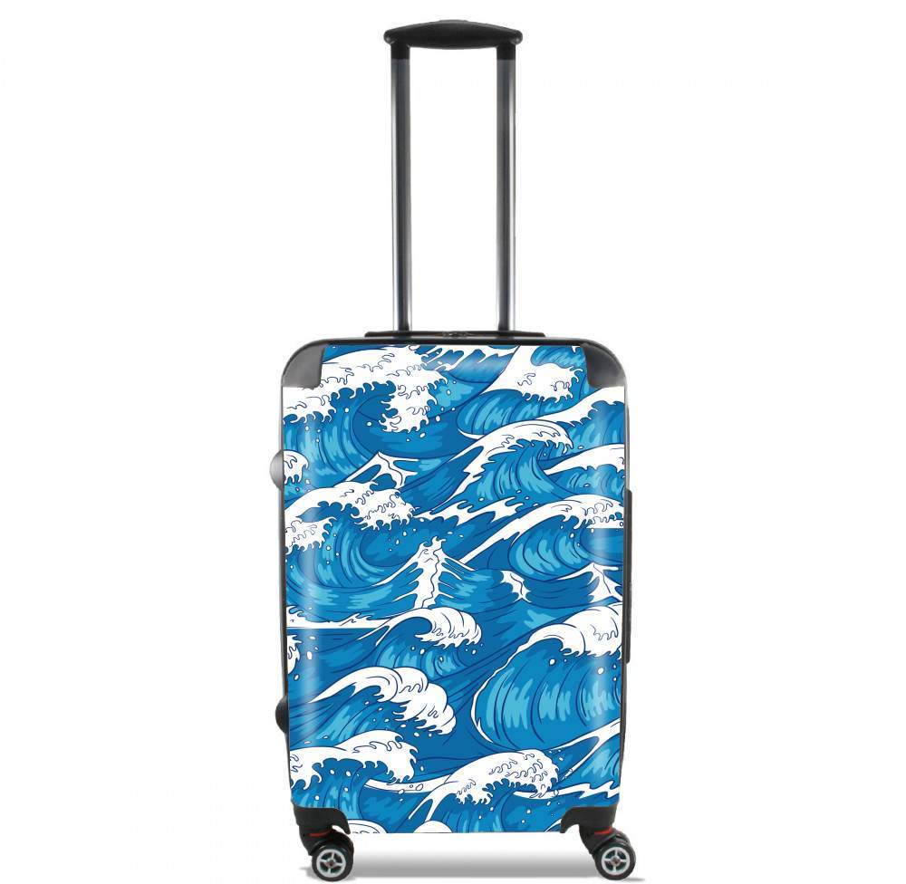  Storm waves seamless pattern ocean for Lightweight Hand Luggage Bag - Cabin Baggage